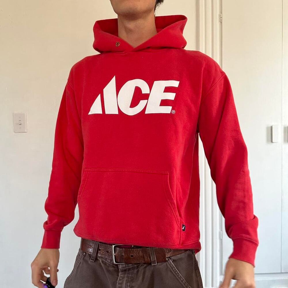 Basic vintage 00s ace hardware cotton hoodie work sweatshirt